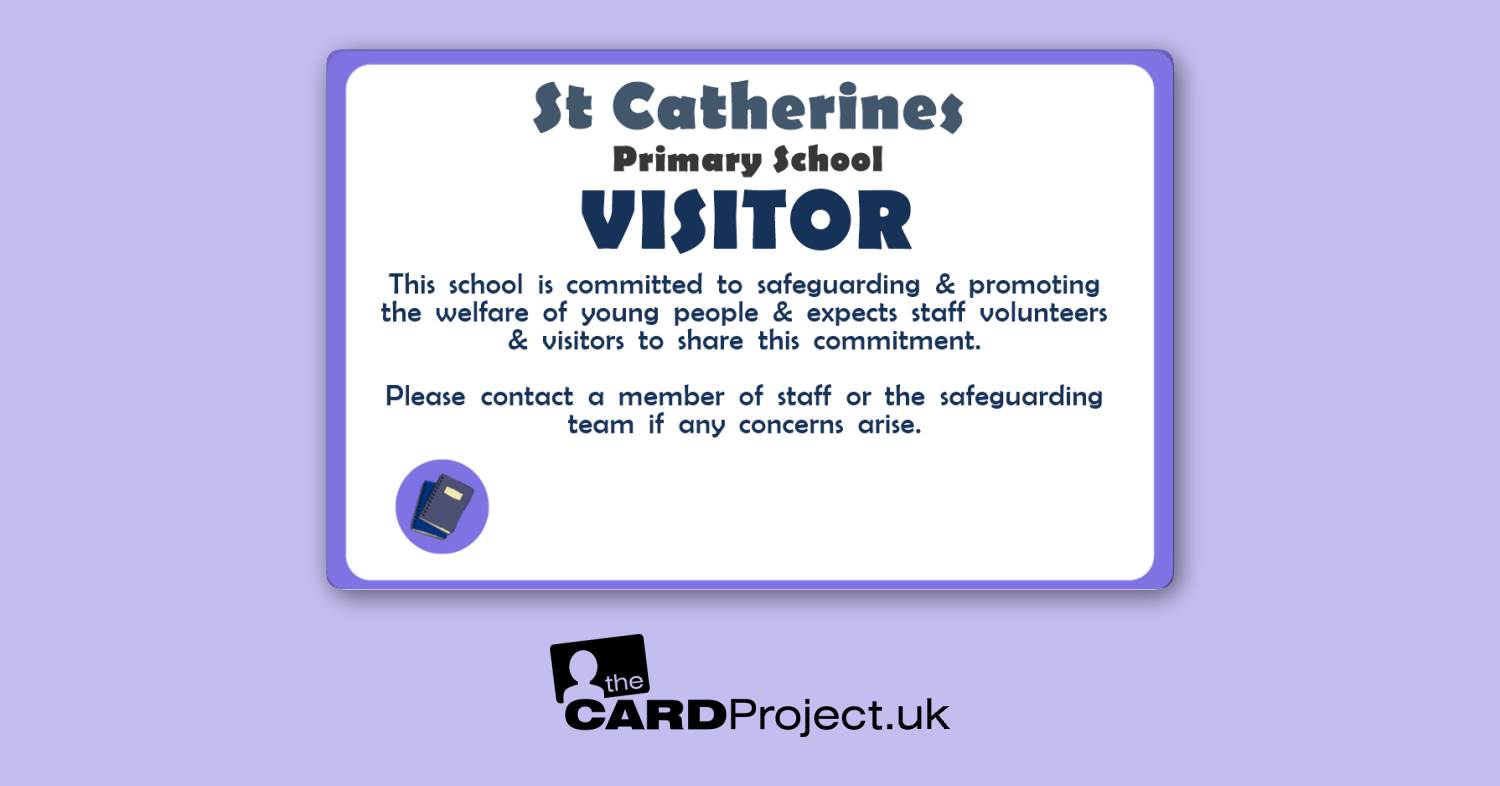 Primary School Visitor Card Learning Book Purple